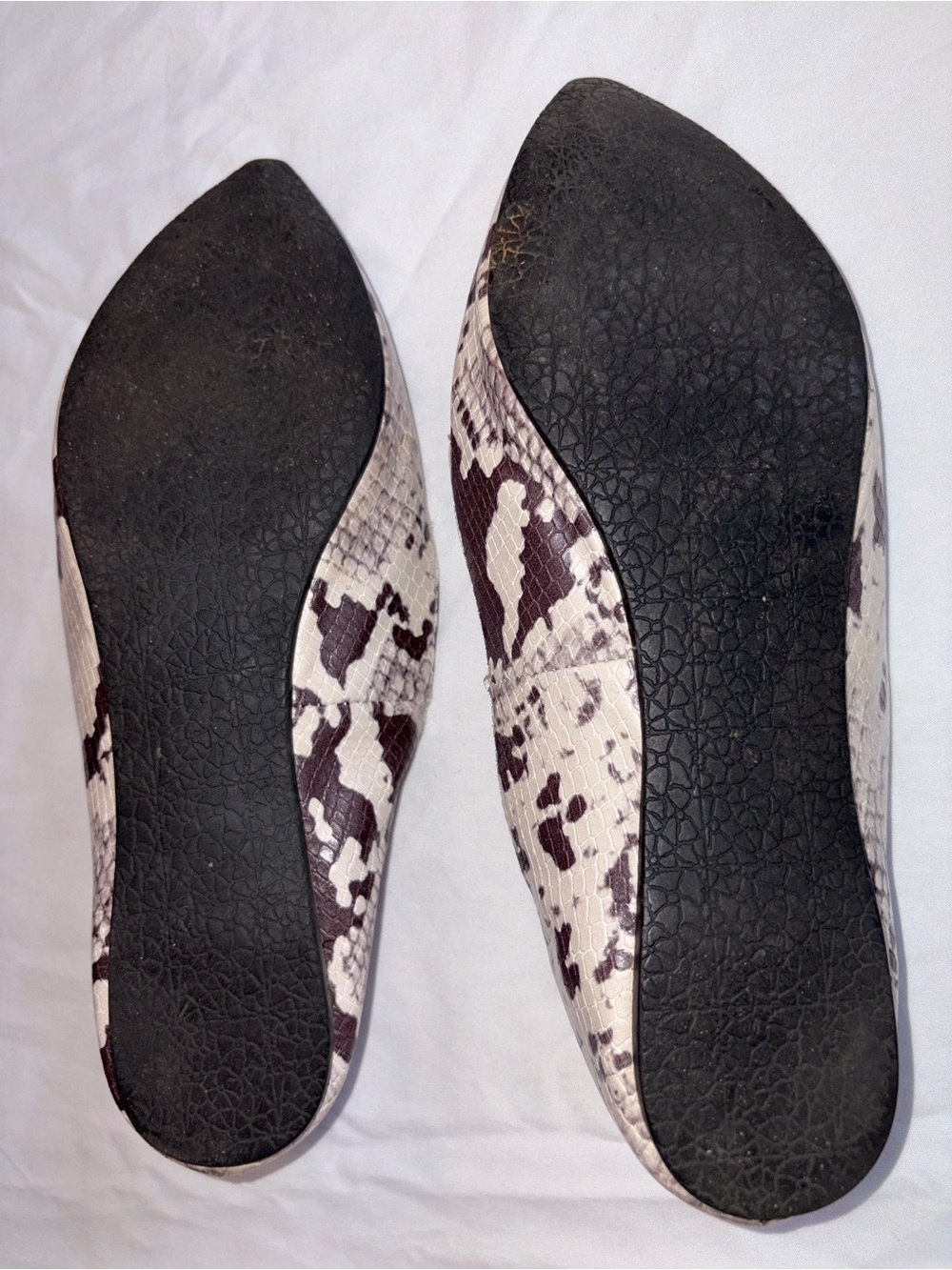 Madden Girl Snake-Print Pointed Toe Flats - Gray/Black - Picture 3 of 5